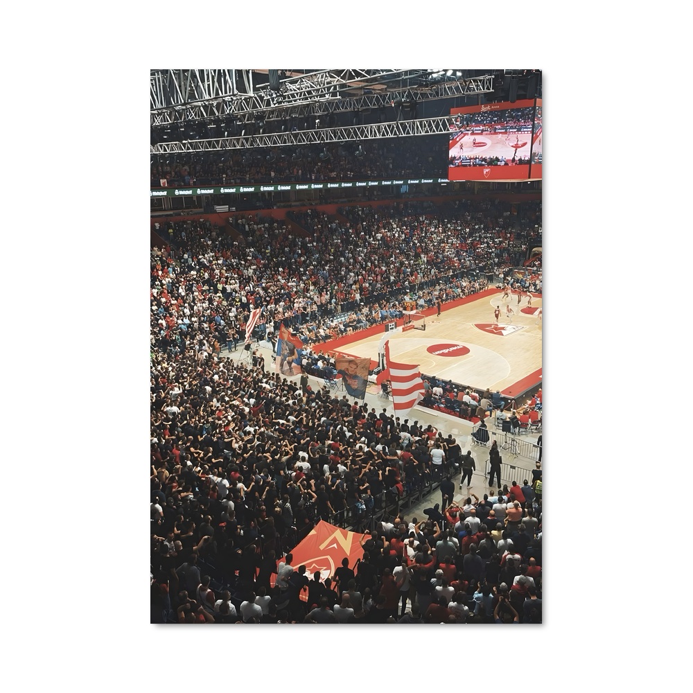 Poster Red star enflammée – affiche Basketball